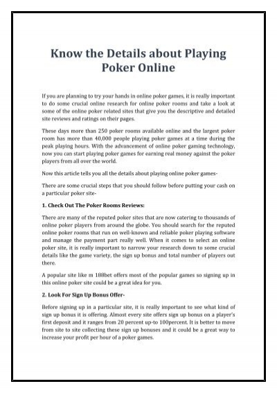 Look Up Online Poker Players